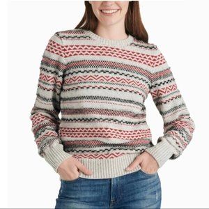 Lucky Brand Stripe Wool Blend Fair Isle Sweater Slim fit Women's size XL